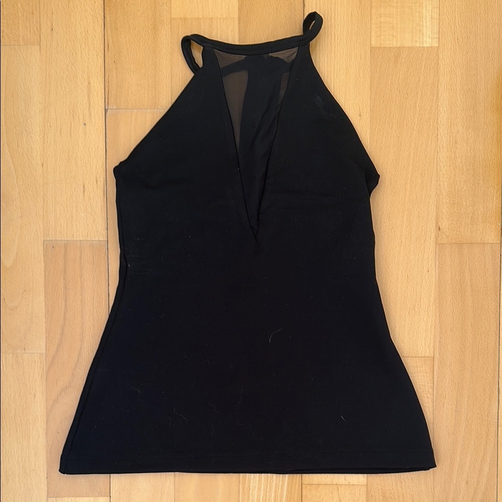 POPFLEX Black Fitted Cut Out Tank Top